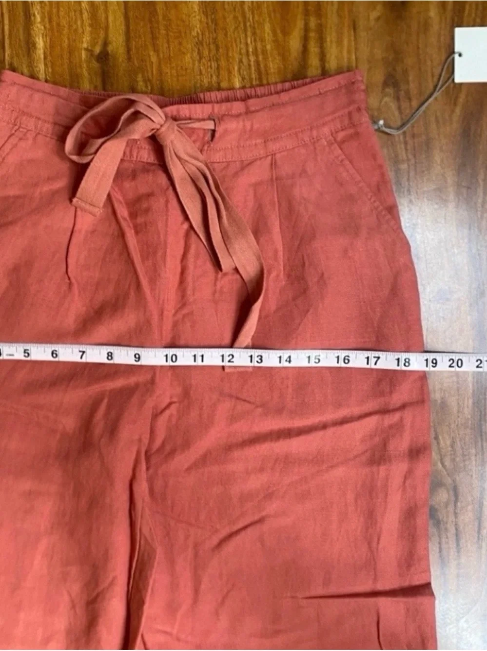 NWT New A New Day Women's Salmon Linen Mix Drawstring Wide Leg Pants XS Casual